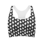 Cute Little Ghost Pattern Print Women's Sports Bra