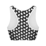 Cute Little Ghost Pattern Print Women's Sports Bra