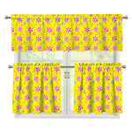 Cute Lollipop Pattern Print 3 Piece Kitchen Curtains