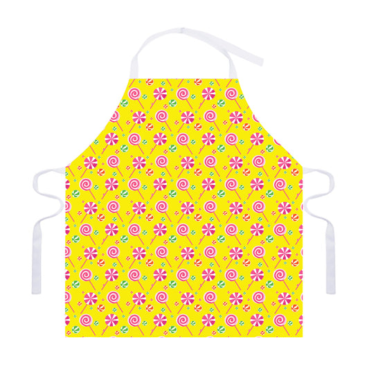Cute Lollipop Pattern Print Adjustable Apron