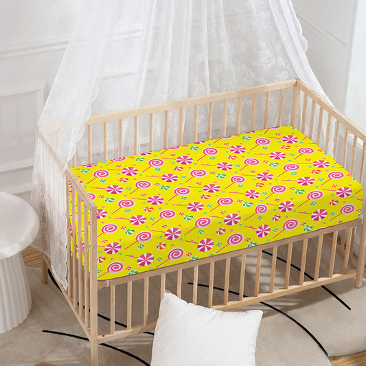 Cute Lollipop Pattern Print Baby Crib Sheet