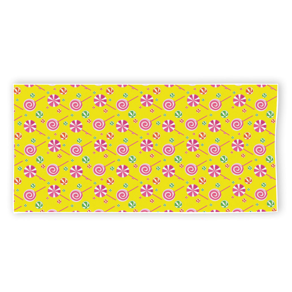 Cute Lollipop Pattern Print Beach Towel