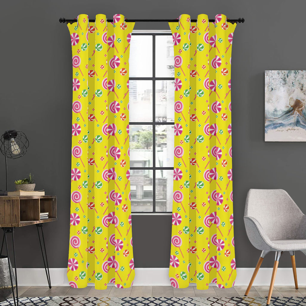 Cute Lollipop Pattern Print Curtain