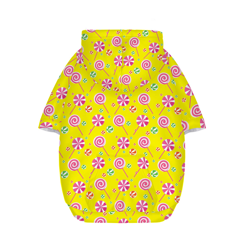 Cute Lollipop Pattern Print Dog Zip Up Hoodie