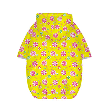 Cute Lollipop Pattern Print Dog Zip Up Hoodie