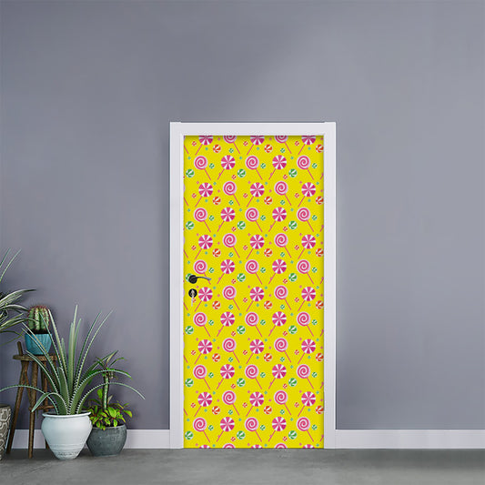 Cute Lollipop Pattern Print Door Sticker