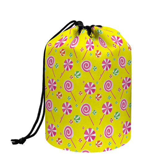 Cute Lollipop Pattern Print Drawstring Makeup Bag