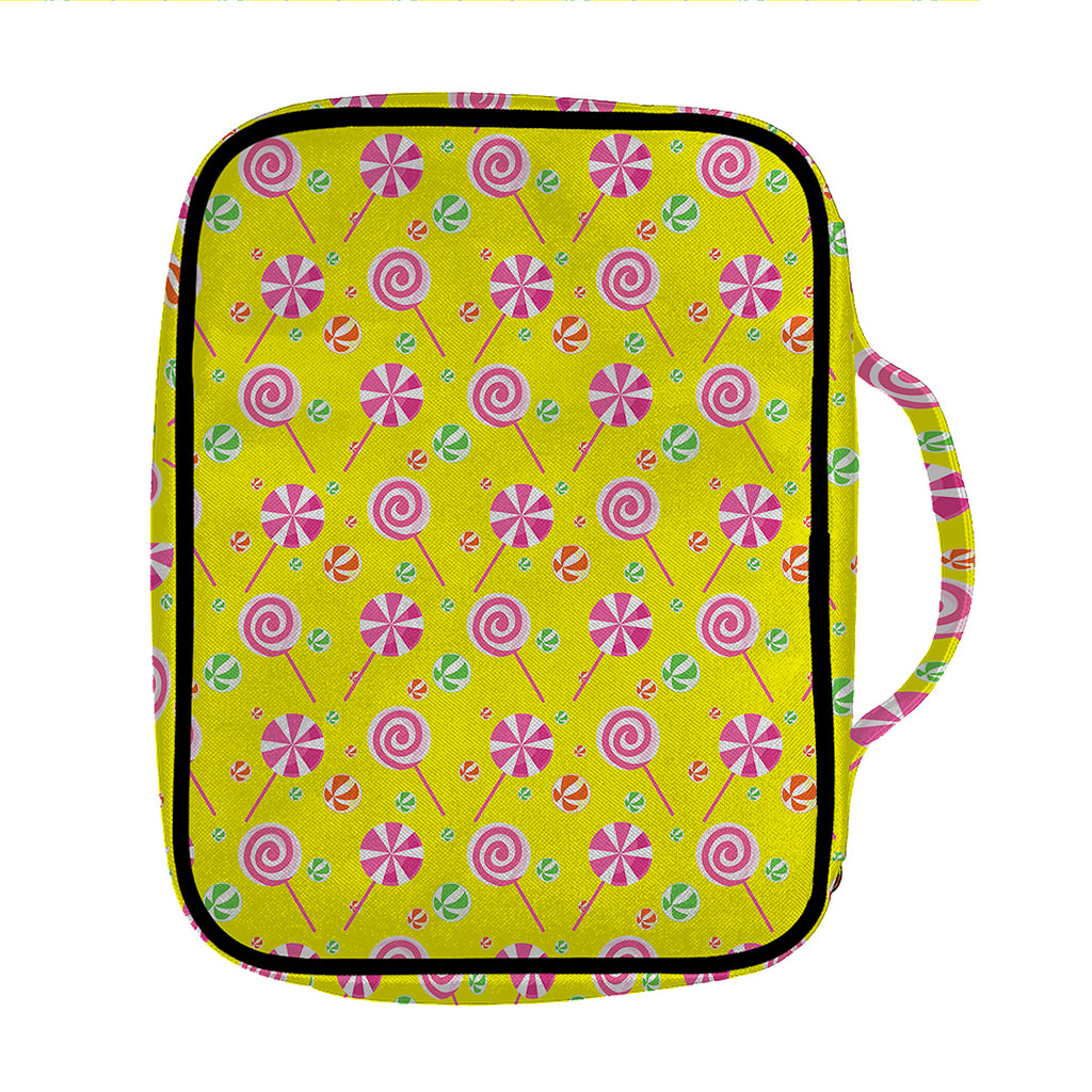 Cute Lollipop Pattern Print Front Pocket Bible Bag