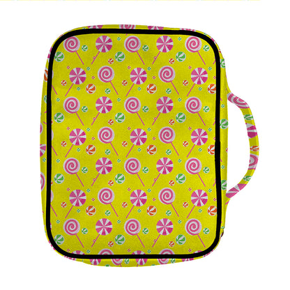 Cute Lollipop Pattern Print Front Pocket Bible Bag