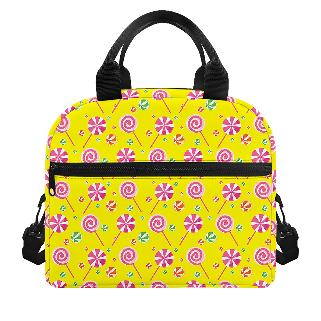 Cute Lollipop Pattern Print Insulated Lunch Bag