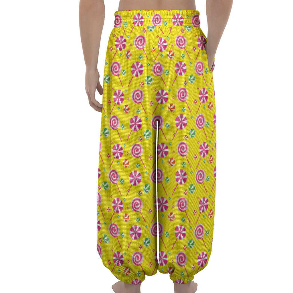 Cute Lollipop Pattern Print Lantern Pants