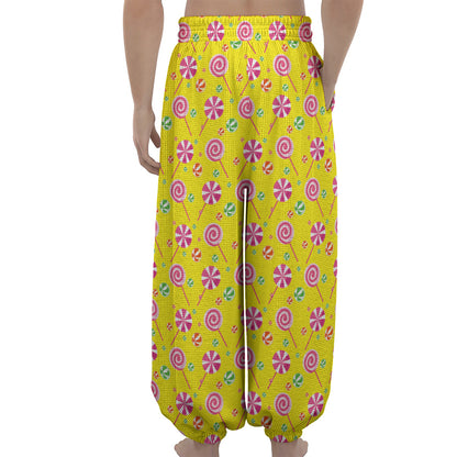 Cute Lollipop Pattern Print Lantern Pants