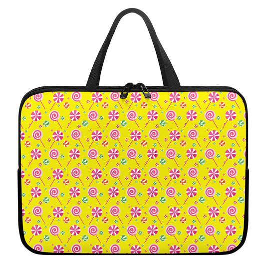 Cute Lollipop Pattern Print Laptop Sleeve With Handle