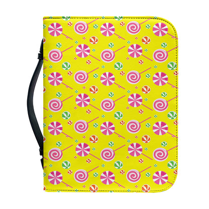 Cute Lollipop Pattern Print Leather Bible Cover