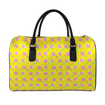 Cute Lollipop Pattern Print Leather Duffle Bag