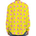 Cute Lollipop Pattern Print Long Sleeve Baseball Jersey
