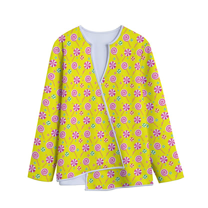 Cute Lollipop Pattern Print Long Sleeve Short Coat