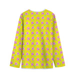 Cute Lollipop Pattern Print Long Sleeve Short Coat