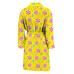 Cute Lollipop Pattern Print Men's Bathrobe