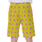 Cute Lollipop Pattern Print Men's Beach Shorts