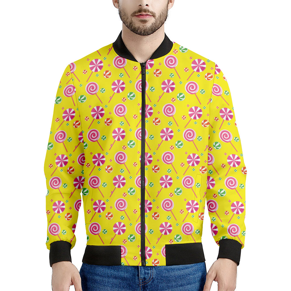 Cute Lollipop Pattern Print Men's Bomber Jacket