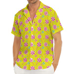Cute Lollipop Pattern Print Men's Deep V-Neck Shirt