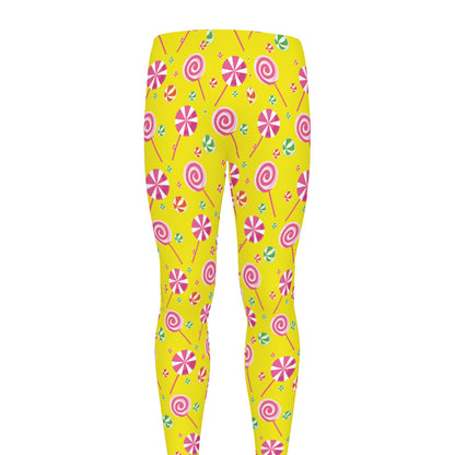 Cute Lollipop Pattern Print Men's leggings