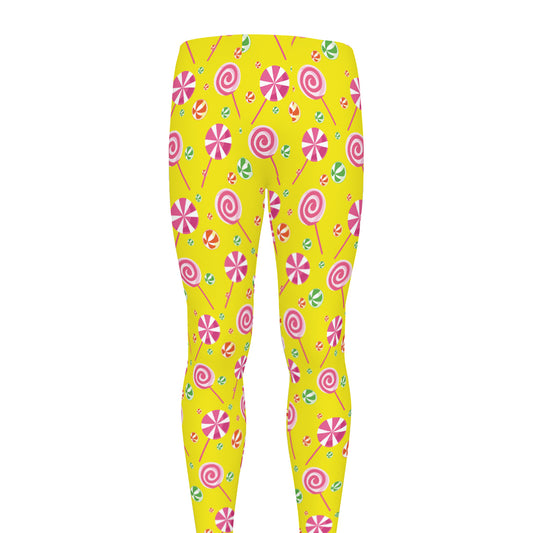 Cute Lollipop Pattern Print Men's leggings
