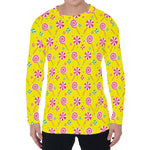 Cute Lollipop Pattern Print Men's Long Sleeve T-Shirt