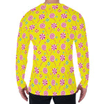 Cute Lollipop Pattern Print Men's Long Sleeve T-Shirt