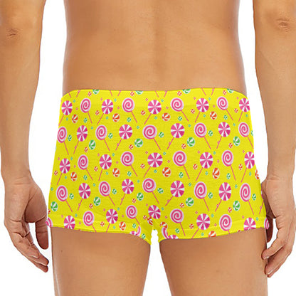 Cute Lollipop Pattern Print Men's Short Boxer Briefs