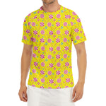 Cute Lollipop Pattern Print Men's Short Sleeve Rash Guard