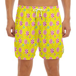 Cute Lollipop Pattern Print Men's Split Running Shorts