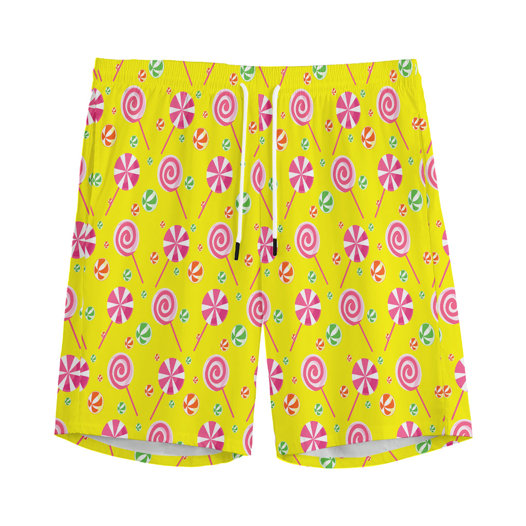 Cute Lollipop Pattern Print Men's Sports Shorts