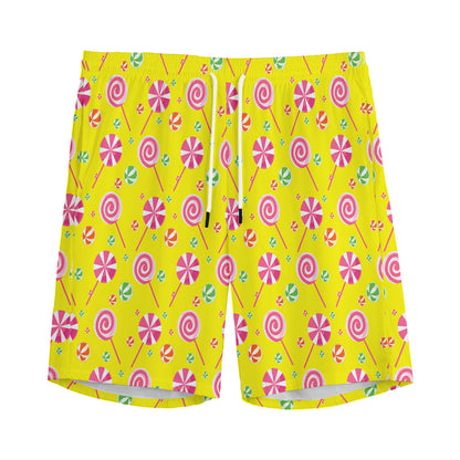 Cute Lollipop Pattern Print Men's Sports Shorts