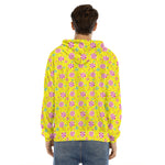 Cute Lollipop Pattern Print Men's Velvet Pullover Hoodie