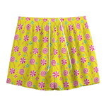 Cute Lollipop Pattern Print Mesh Shorts