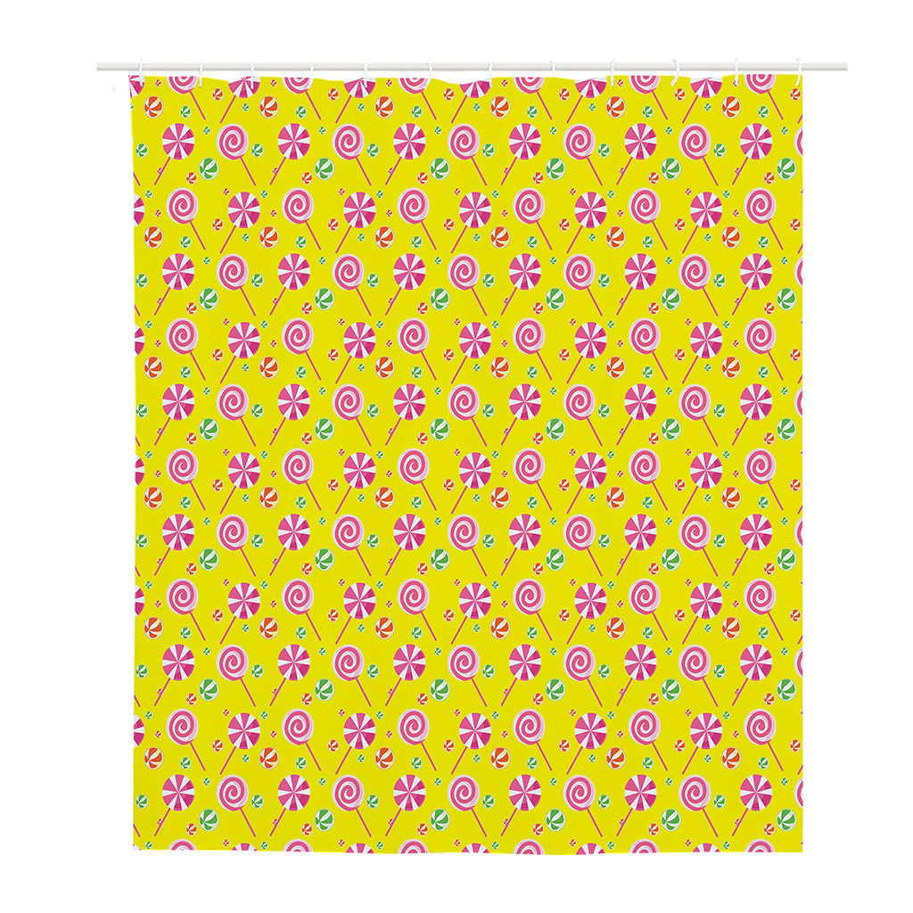 Cute Lollipop Pattern Print Polyester Shower Curtain