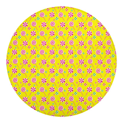 Cute Lollipop Pattern Print Round Blanket