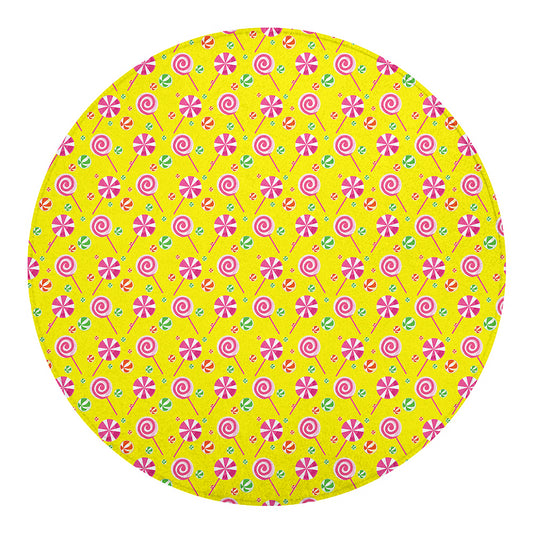 Cute Lollipop Pattern Print Round Blanket