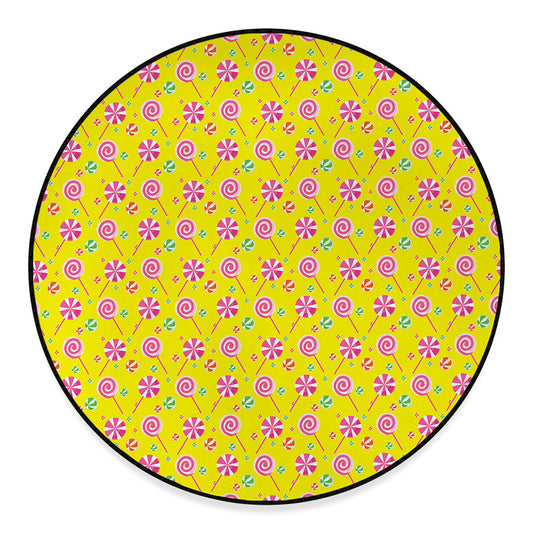 Cute Lollipop Pattern Print Round Floor Mat