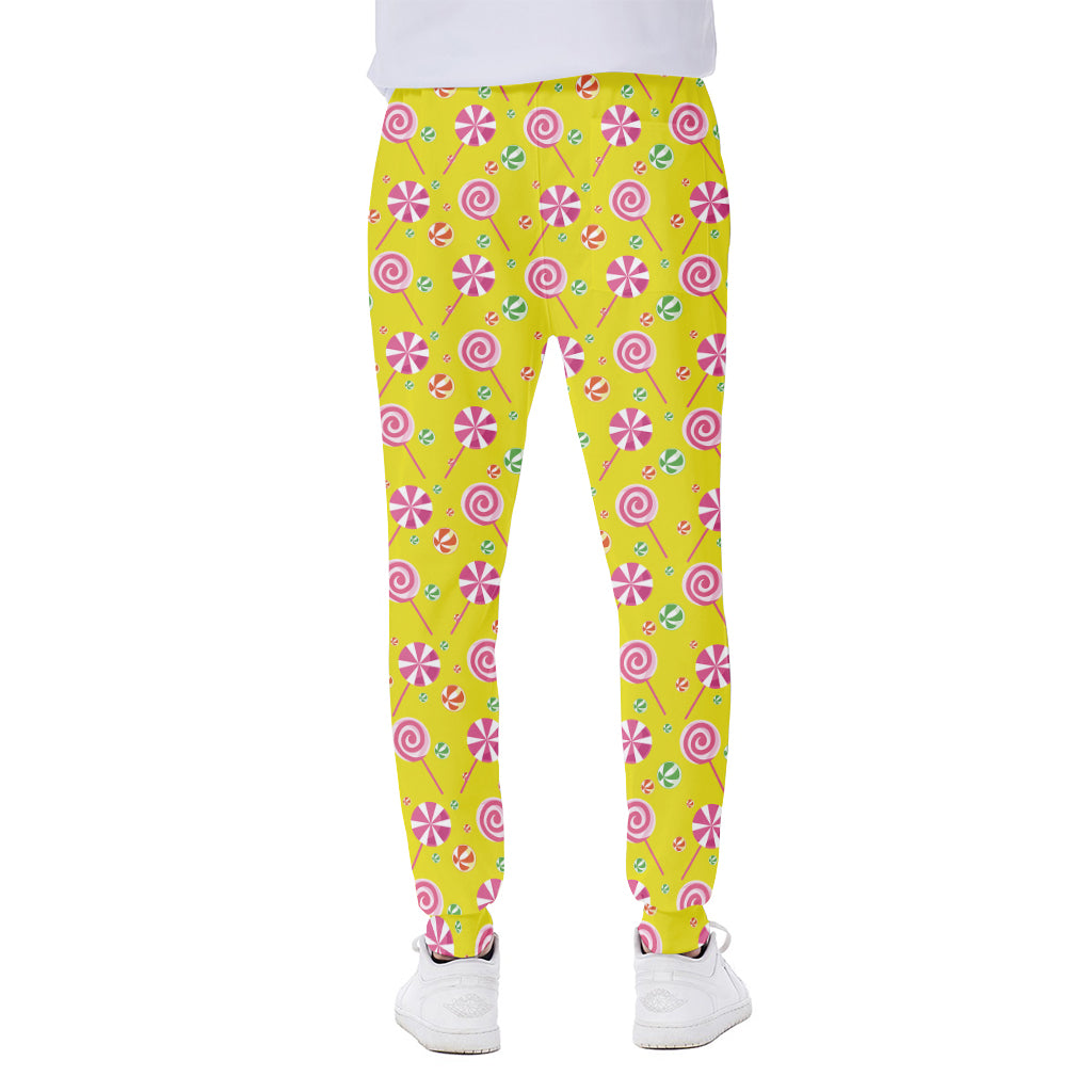 Cute Lollipop Pattern Print Scuba Joggers