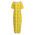 Cute Lollipop Pattern Print Short Sleeve Long Nightdress
