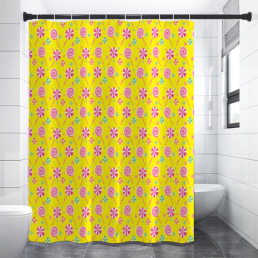 Cute Lollipop Pattern Print Shower Curtain