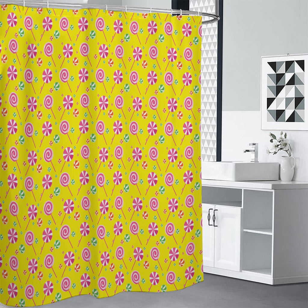 Cute Lollipop Pattern Print Shower Curtain