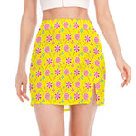 Cute Lollipop Pattern Print Side Slit Mini Skirt