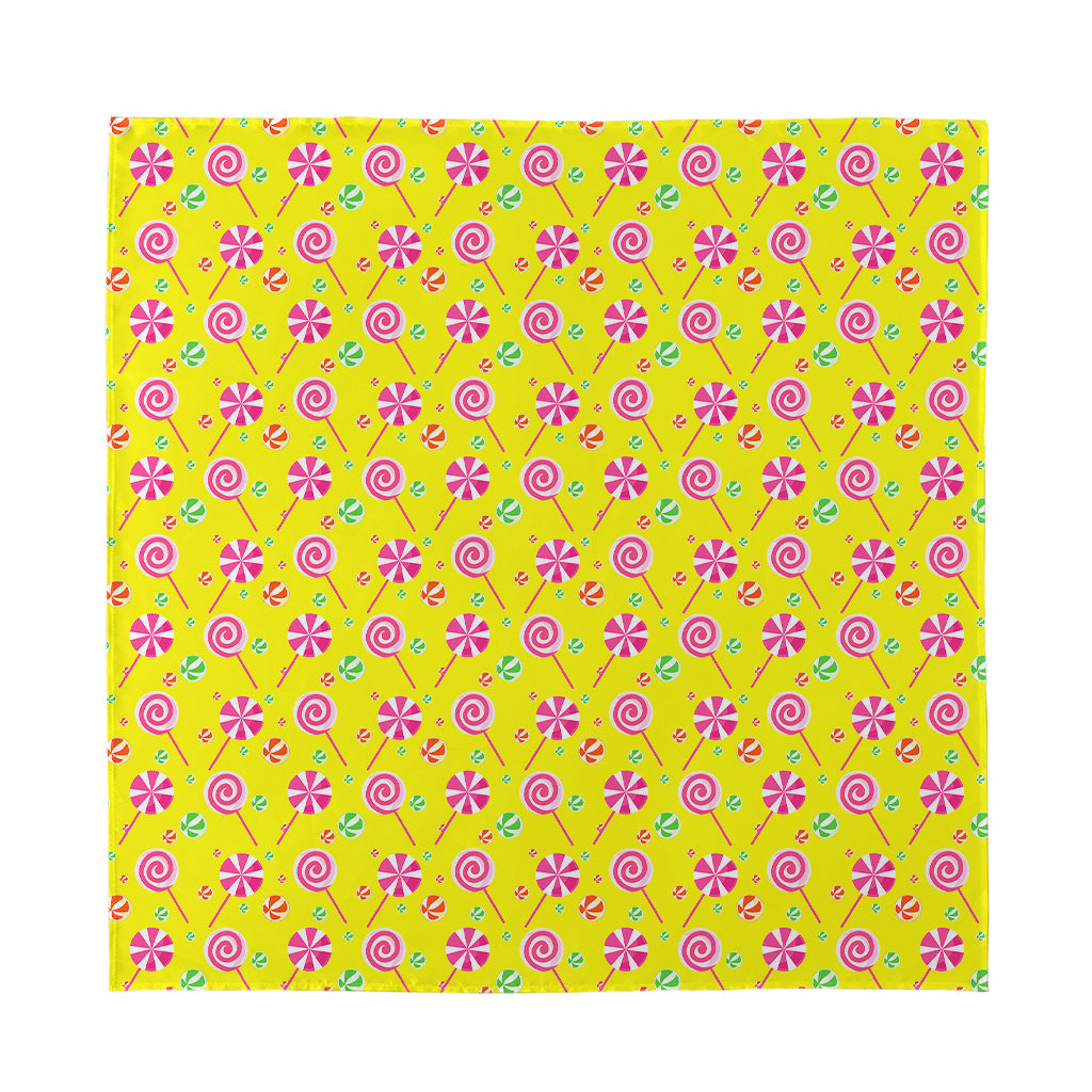Cute Lollipop Pattern Print Silk Bandana