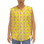 Cute Lollipop Pattern Print Sleeveless Baseball Jersey
