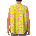 Cute Lollipop Pattern Print Sleeveless Baseball Jersey