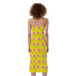Cute Lollipop Pattern Print Slim Fit Midi Cami Dress